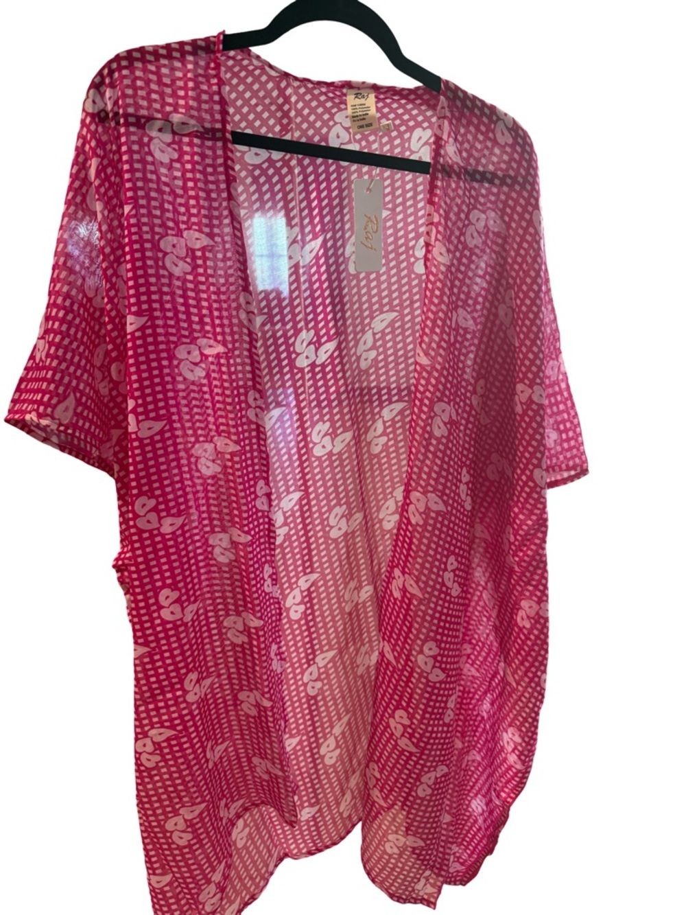 Raj Pink Floral Sheer Swim Coverup